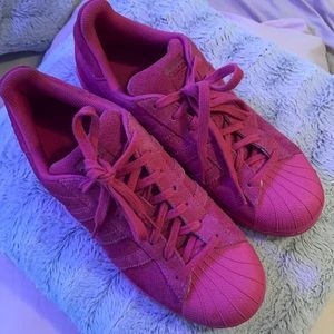 Adidas Hot Pink Suede Superstars W10.5 Men 9